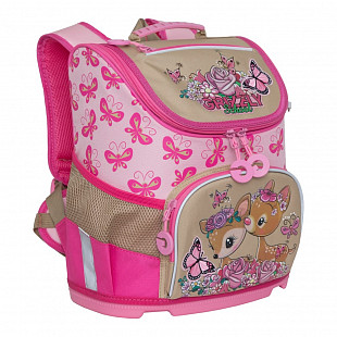 Рюкзак школьный GRIZZLY RAv-088-2 /1 pink/beige/honeysuckle