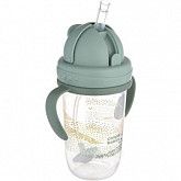 Поильник непроливающий Canpol babies Mountains с трубочкой и утяжелителем 270 мл 6+ (56/620_gre) green