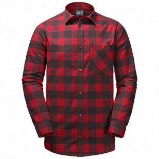 Рубашка мужская Jack Wolfskin Red River Shirt red lacquer checks