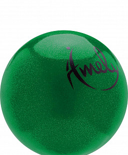 Мяч для художественной с насыщенными блестками Amely AGB-303 15 см green