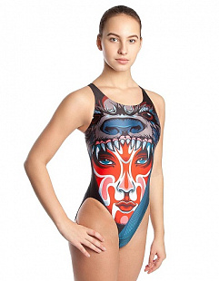 Купальник спортивный женский Mad Wave Tribe blue/red