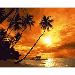 Набор картина по номерам Picasso Закат на тропическом острове PC4050448