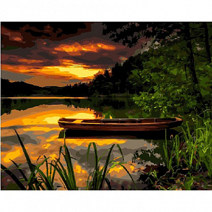 Картина по номерам Picasso Закат над лесным озером PC4050493