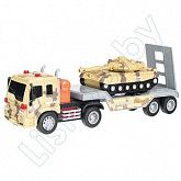 На картинке изображен Машинка инерционная Wenyi Автоплатформа с танком (WY571I) №2 Машинка инерционная Wenyi Автоплатформа с танком (WY571I) №2