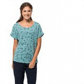 Футболка женская Jack Wolfskin Hibiscus Flower T W aqua all over