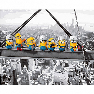 Картина по номерам Picasso Миньоны на стройке PC4050451