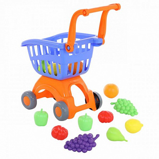 Игрушка Полесье Тележка Мини с набором продуктов 12 шт №15 71392