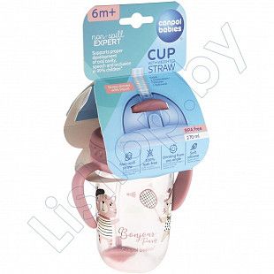 Поильник непроливающий Canpol babies Bonjur Paris с трубочкой и утяжелителем 270 мл 6+ (56/607_red)