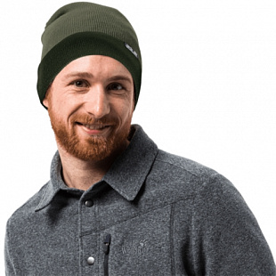 Шапка мужская Jack Wolfskin Rib Hat woodland green 1903891-5052559