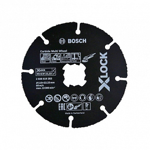 Круг отрезной Bosch 115х1.0x22.2 мм для дерева X-LOCK Carbide Multi Wheel 2608619283