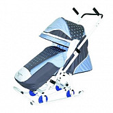 Санки-коляска RT Скользяшки Мозаика 0938-Р14 grey/light blue/white