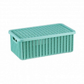 Ящик Idea для хранения с крышкой Вязание 125x195x350мм Pistachio