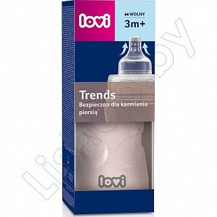 Бутылочка для кормления Lovi Trends 250 мл., 3 мес. + (21/563_pin)