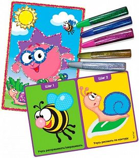 Набор для творчества Раскраски глиттером Vladi Toys Смешарики. Ежик VT4801-10