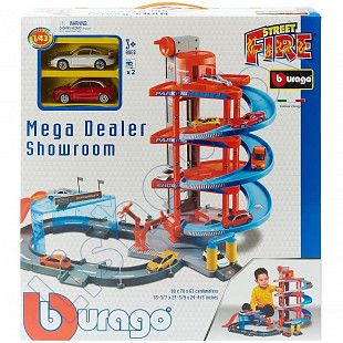 Игровой набор Bburago Street Fire Паркинг 4-х уровневый Mega Dealer Showroom (18-30031)