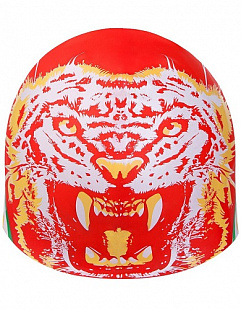 Шапочка для бассейна (плавания) взрослая Mad Wave TATARSTAN red/green