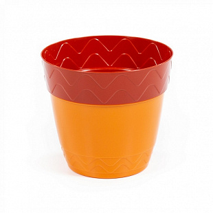 Горшок цветочный Полесье Милана с поддонником-стаканом 2л 74942 Brown/Orange