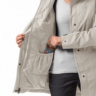 Пальто женское Jack Wolfskin Madison Avenue Coat dusty grey