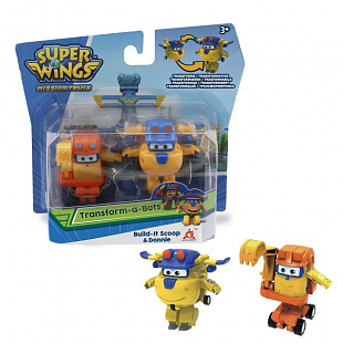 Мини-трансформеры 2 в 1 Super Wings Команда Строителей Донни и Скуп EU730002C
