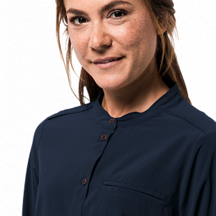 Рубашка женская Jack Wolfskin Victoria Roll-Up Shirt W midnight blue