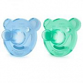 Пустышка силиконовая Philips Avent Мишка 0-3 мес 2 шт SCF194/01  