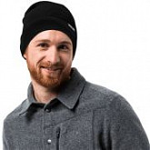 Шапка мужская Jack Wolfskin Rib Hat black 1903891-6000559