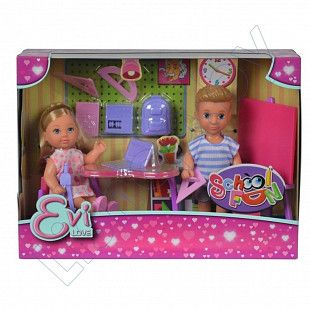 Набор кукол Evi и Timmy School Fun 12 см. (105733210) violet
