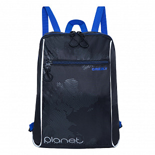 Рюкзак школьный GRIZZLY RB-056-1 /4 black/blue/grey