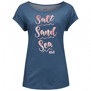 Футболка женская Jack Wolfskin Salt Sand Sea T W ocean wave