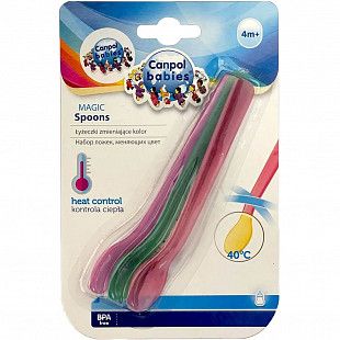 Ложка Canpol babies для кормления Меняющая цвет 3шт 9/583