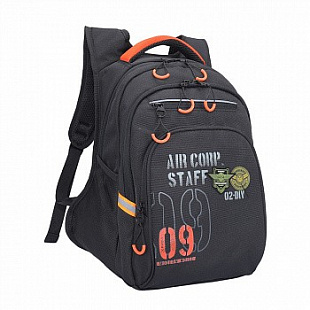 Рюкзак школьный GRIZZLY RB-050-2 /2 black/orange
