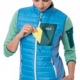 Ветрозащитная стеганая жилетка женская Jack Wolfskin Routeburn Vest W misty blue
