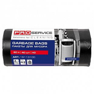 Пакеты PROservice для мусора Standard, 60 л, 40 шт., black