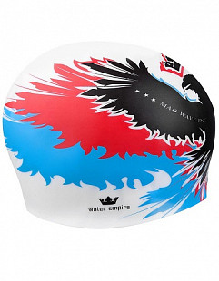Шапочка для бассейна (плавания) взрослая Mad Wave Silicone Printed Empire white