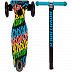Самокат-кикборд Novatrack RainBow Подростковый Neon Цветной дизайн 120RAINBOW.GBL8