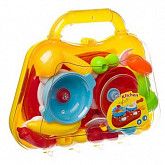 Набор игровой Shenzhen Toys Плита с посудой и продуктами в чемодане HJ161 yellow