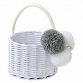 Корзина декоративная Кругляш D18 с ручкой White AF 0601