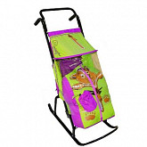 Санки-коляска RT Снегурочка-2-Р Медвежонок light green/purple
