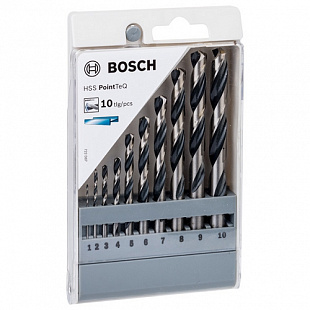 Набор сверл по металлу Bosch PointTeQ 1-10 мм 10 шт HSS