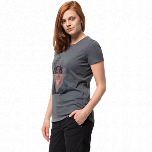 Футболка женская Jack Wolfskin Lake T Women pebble grey