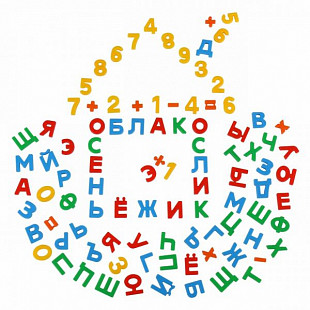 Набор Полесье Первые уроки на магнитах 66 букв + 20 цифр + 10 знаков 70302