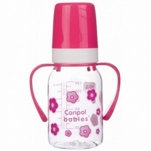 Бутылочка Canpol babies Пластиковая с ручками 120 мл 11/821 Pink