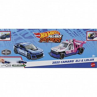 Игровой набор Hot Wheels Pull-Back Speeders 2022 Camaro ZL1 & Lolux (HPR91 HPR95)