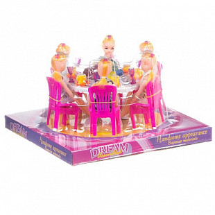 Набор кукол Shenzhen Toys обеденный стол 501 pink (6 шт) 