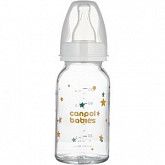 Стеклянная бутылочка для кормления Canpol babies TOYS с узким горлышком 120 мл., 3 мес.+ (42/202_white)
