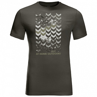 Футболка мужская Jack Wolfskin Chevron T M dark moss