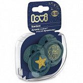 Пустышка силиконовая LOVI Stardust симметричной формы, динамическая, 6-18 мес., 2 шт. (22/894_green)