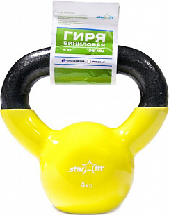 Гиря виниловая Starfit DB-401 4 кг yellow