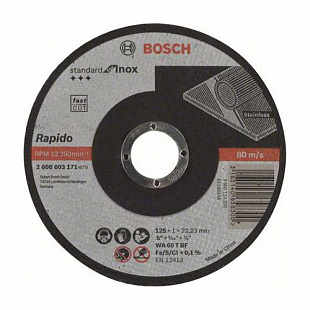 Круг отрезной для нержавеющей стали Bosch 12,5x0,1x2,22 см 2608603171
