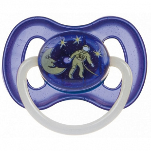 Пустышка Canpol babies Космическая Латексная Круглая 6-18 мес Светящееся колечко 23/222_blu Blue